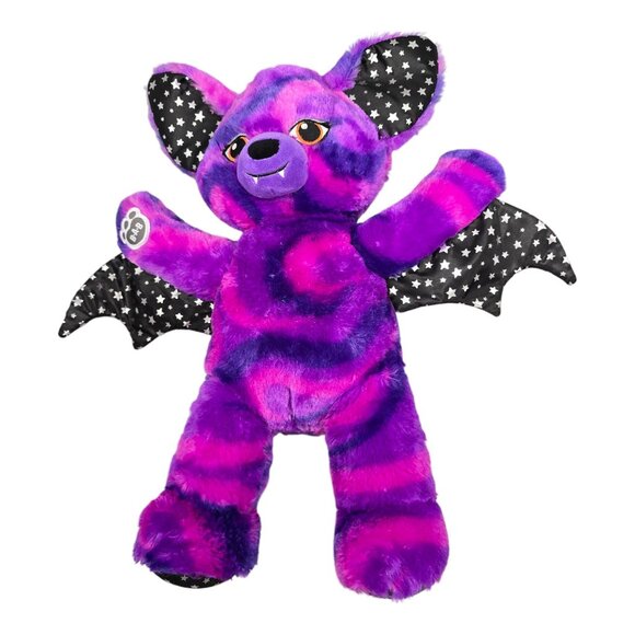 Build A Bear BABW Purple Black Starry Night Vampire Bat Plush 17" Halloween - Picture 5 of 11